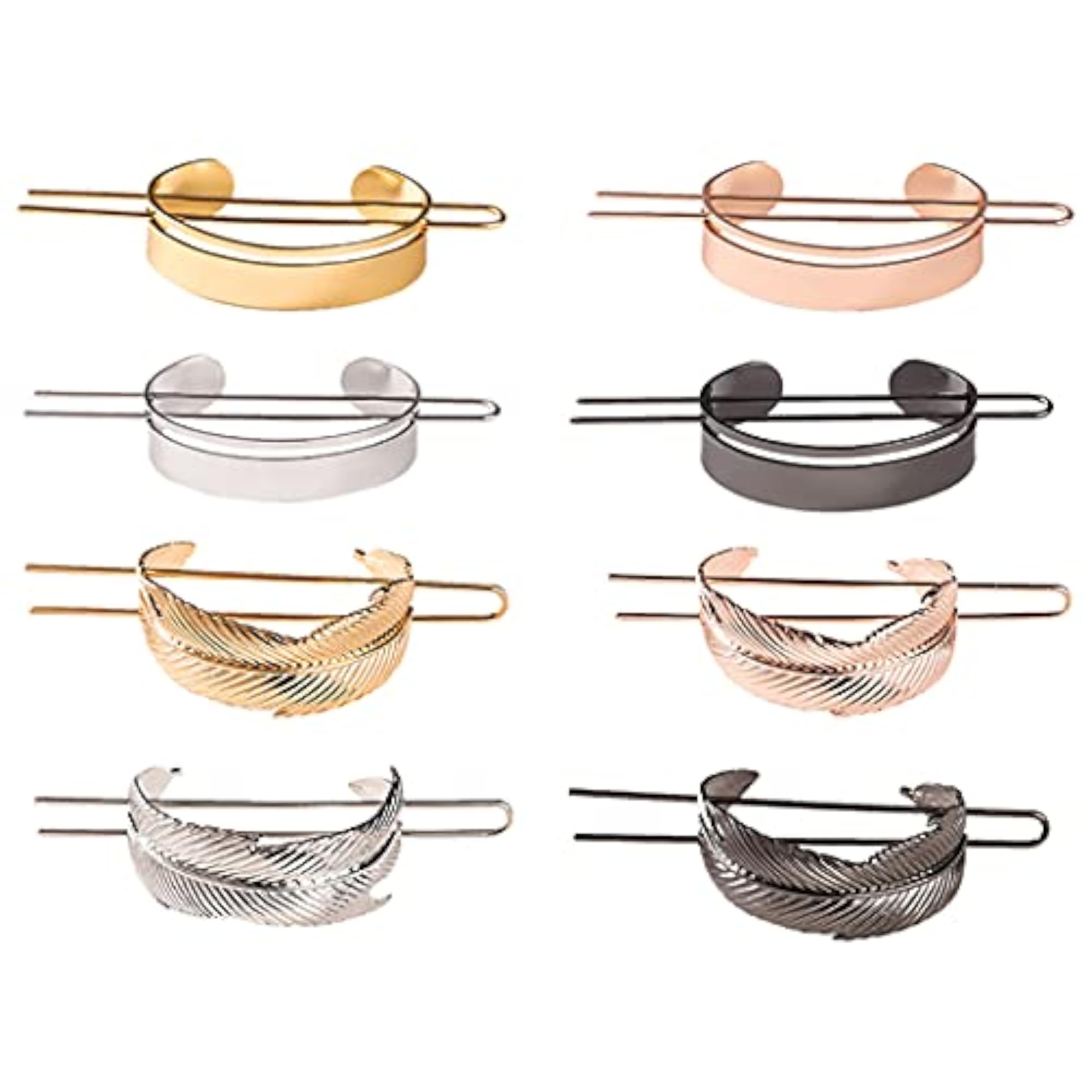 8 Sets Creative Alloy Hair Pins for Strong Ponytail Holders