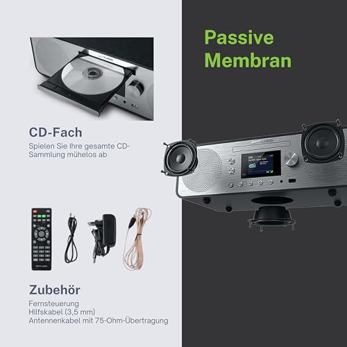 MUSE Micro chaîne HiFi M-885 DBT système Bluetooth avec lecteur CD MP3 - 5