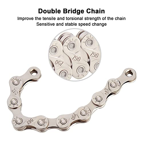 Speed Chain, Rust Proof Tensile Resistant Prevent Stuck Wearable 116 Links Bike Chain For Folding Bikes #TOP4