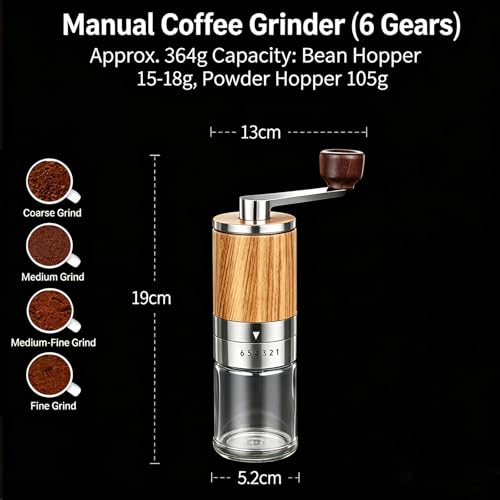 Molinillo de café manual para evitar el sabor amargo con disco cerámico 3