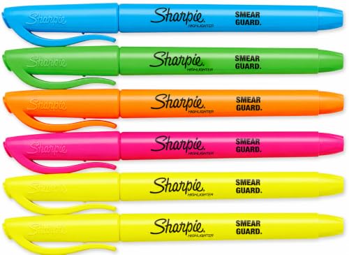 Sharpie Pocket style Highlighters Assorted Colors 4 Pens Plus 2 Bonus