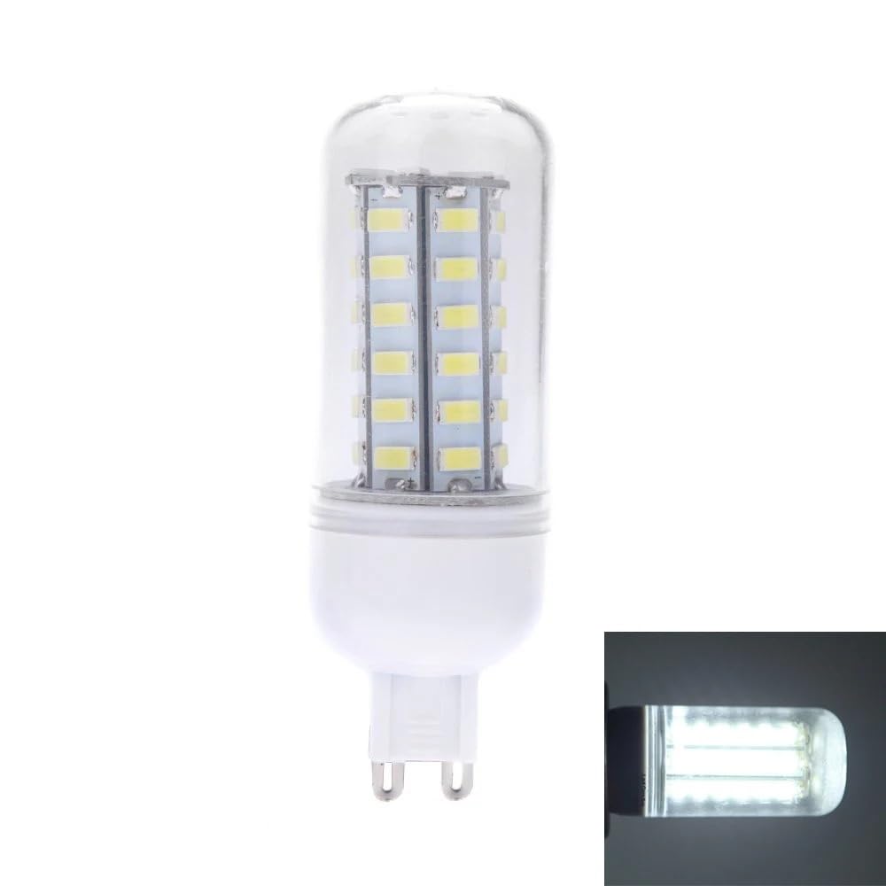 HHF Illuminazione domestica, Confezione da 15, luci a mais LED AC220-240V 6W G9 48 SMD5730 800Lm Lampadina a mais Faretto a LED Lampada a mais Lampadina a 360 gradi(Warm White)
