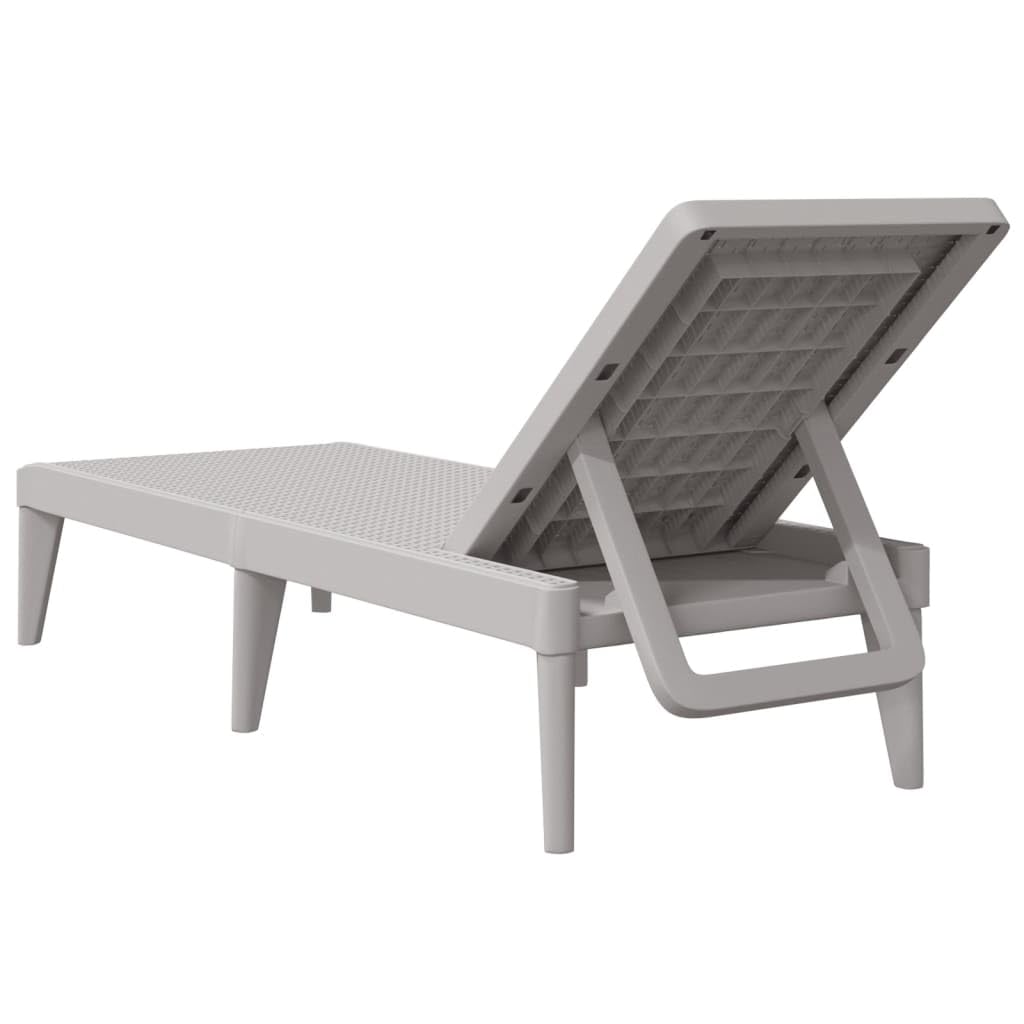 Sonnenliege Grau 186x60x29 cm PP Gartenliege Rattan-Optik