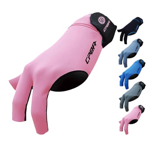YEUEK CPBA Billiards Glove 3 Finger Pool Glove for Left Hand, Durable Double Stitched, Snooker Cue Sport Glove Popular Sizes for Men & Women