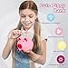 Cute & Magic Piggy Bank for Kids - Unbreakable Money Bank with Lock & Glow in The Dark, Gift for 3 4 5 6 7 Year Old Girls, Boys and Adults (Pink)