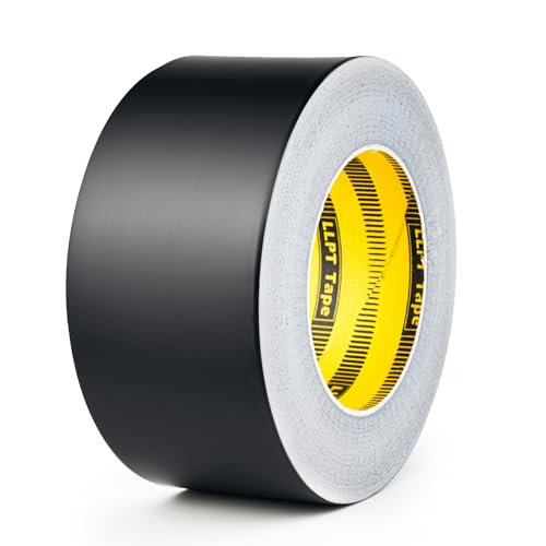LLPT Aluminum Black Foil Tape | 50MM*20M*0.1MM | High Temp Heavy Duty Adhesive | HVAC Sealing Hot Cold Air Duct Tape for Pipe Metal Repair (BF065)