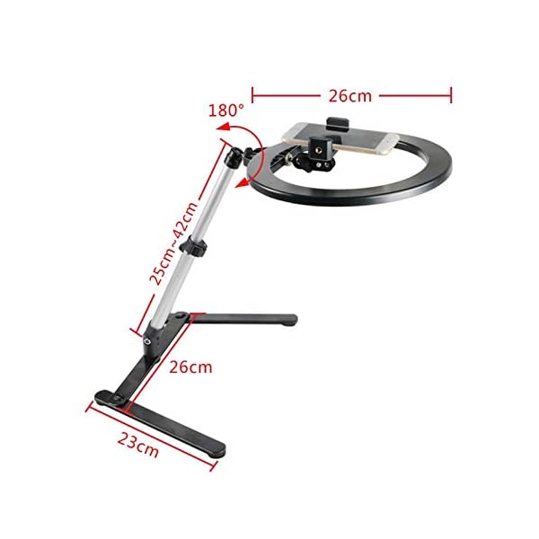 LCTLYQ Dimmbares 10-Zoll-LED-Ringlicht mit Telefonhalter, Desktop-Live-Ständer, höhenverstellbar für YouTube-Video… – Bild 4