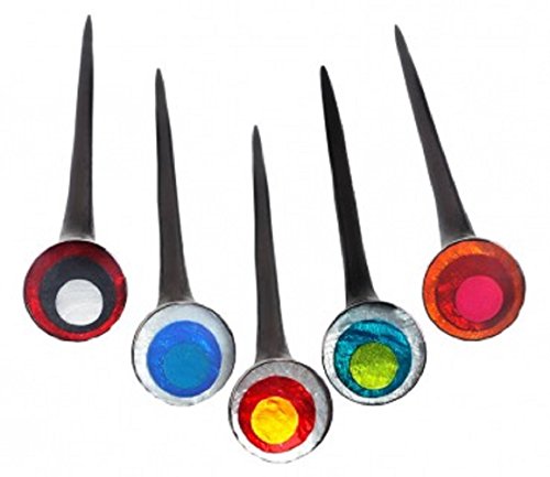 1 x aguja de pelo de madera con multicolores discos de capiz, color no seleccionables, pelo joyas