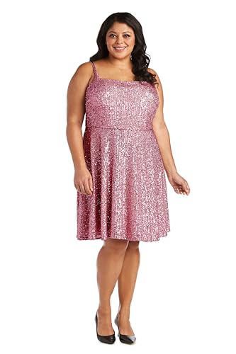 Image of Mini Sequined Evening Dress W /Square Neck & Adjustable Spaghetti Straps