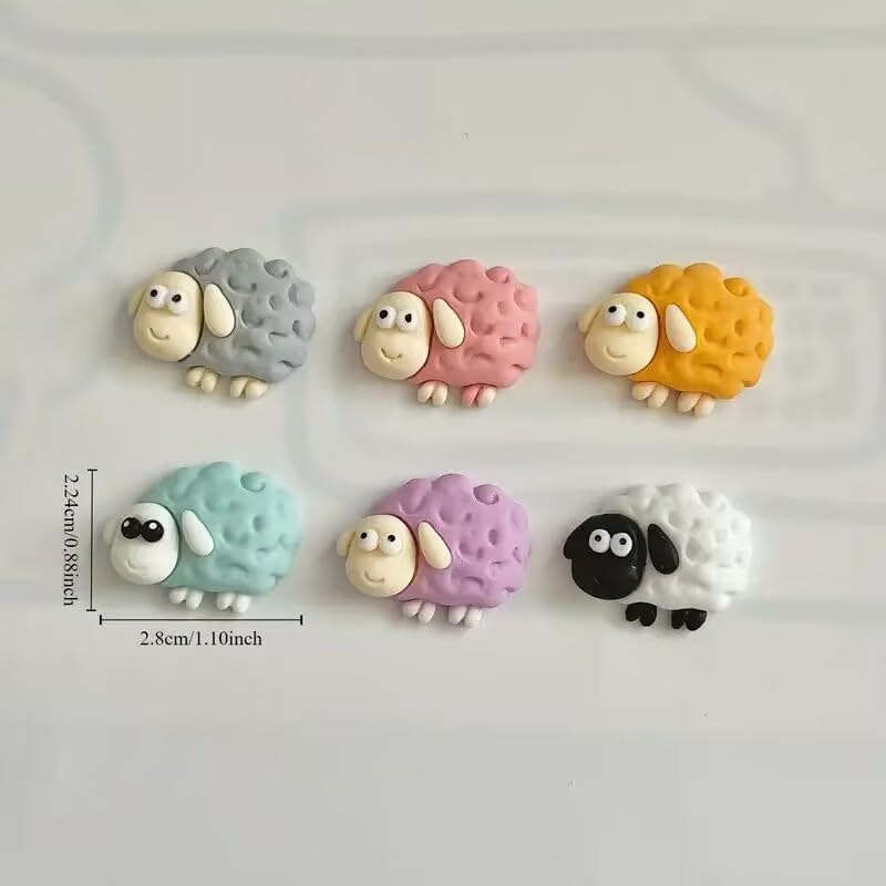 6 imanes decorativos pequeños de oveja para refrigerador miniatura 6