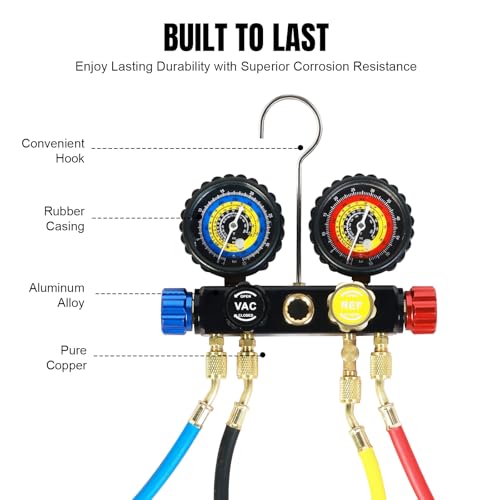 Manifold de Medidores 4 Vías para HVAC Automotriz miniatura 7