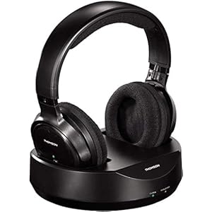 Thomson Draadloze Hoofdtelefoon Whp3001Bk Draadloos Met Laadstation (Over-Ear, Pll-Systeem, Bereik 100 M, 863 Mhz…