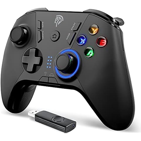 EasySMX Wireless Game Joystick Controller, 2.4G Wireless Gamepad Joystick PC, Dual Vibration, 8 Hours of Playing for PC /PS3/for Nitendo Switch/Switch Lite/Android Phones, Tablets, TV Box Gamepad Cover