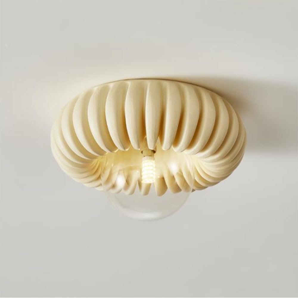 Plafonnier citrouille beige en verre moderne pour chambre d'enfant