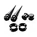 50 Pieces Ear Stretching Kit 14G-00G by JieyueJewelry - Acrylic Tapers and Plugs + Silicone Tunnels - Ear Gauges Expander Set Body Jewelry (Black)