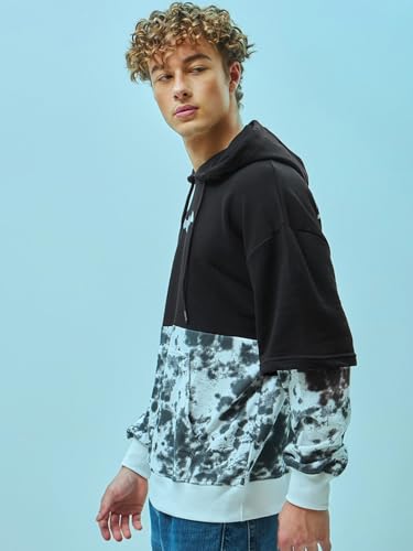 Image of Bewakoof Men's Cotton Blend Official Dc Merchandise Graphic Printed Oversized Fit Full Sleeve Terry Hoodies