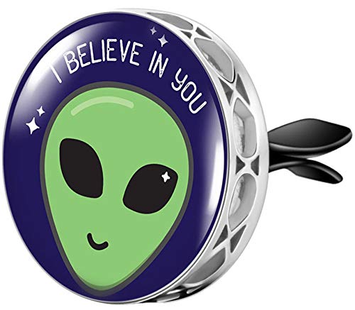 Wild Essentials Enamel Finish Alien Aromatherapy Car Air Freshener Essential Oil Car Vent Diffuser With Vent Clip And 8 Color Refill Pads #TOP26