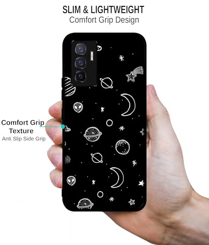 Image of Amazon Brand - Solimo Solar System Premium 2D Printed Metal Back Case Cover for Vivo V23E 5G / Y75 4G