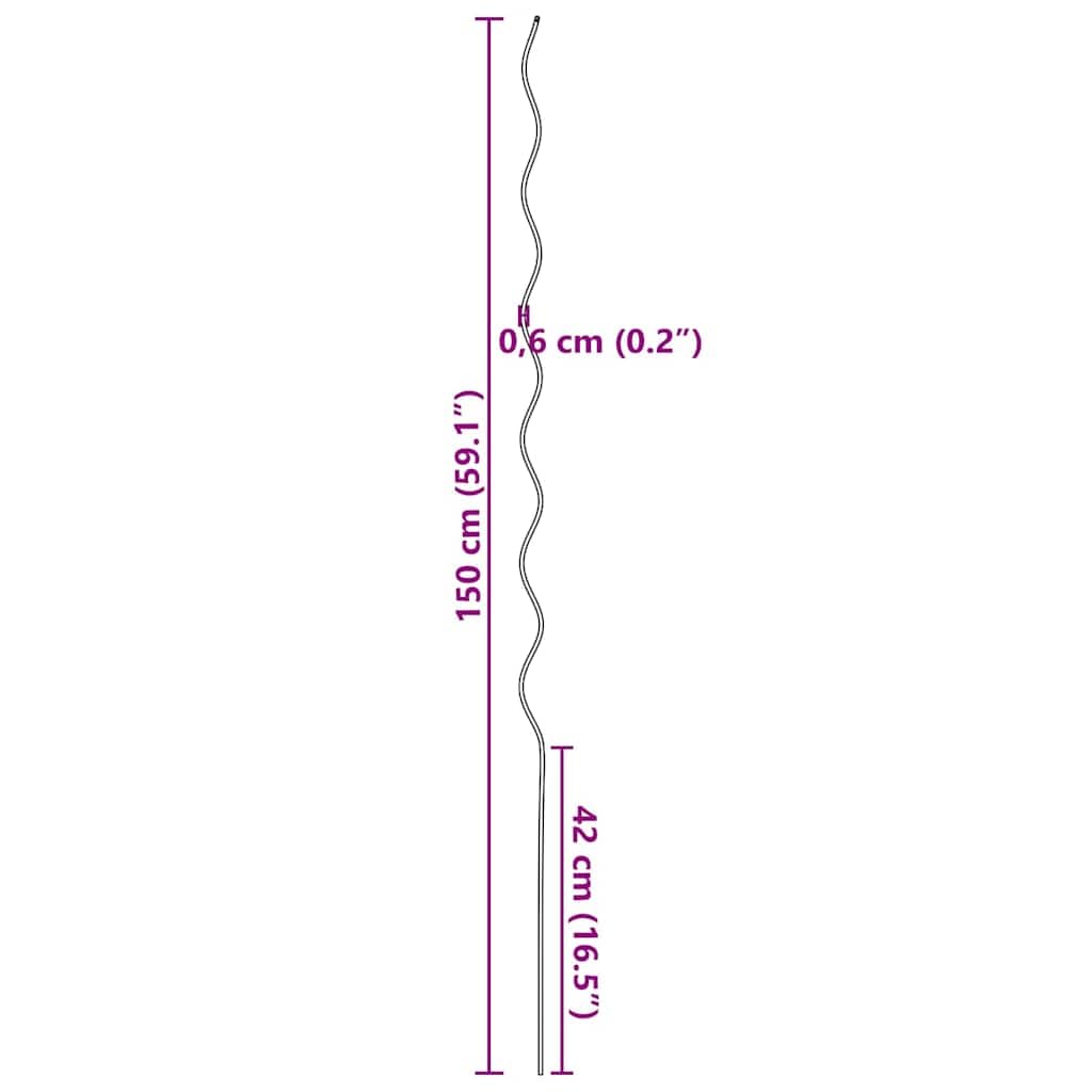 vidaXL Wsparcie roślin 50 szt. Srebrny 150 x 0,6 x 0,6 cm Stal | Z twardej stali ocynkowanej, Fajnie wspiera rośliny i wygląda estetycznie, Idealne do ogrodów i na podwórkach