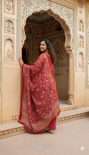 Image of FABNEX kurta set for women | Women Printed Kurti Pant Set with Dupatta (K-209)