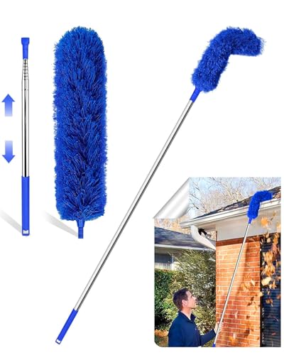 Gutter Cleaning Tools from The Ground Gutter Cleaning Tools Pole Roofing Tool Rain Gutter Guard Cleaner Tool, Easy Remove Leaves and Debris from The Ground (Blue) New (Blue)