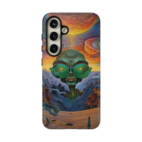 Alien vert coque fine Galaxy S24 design spatial brillant unique