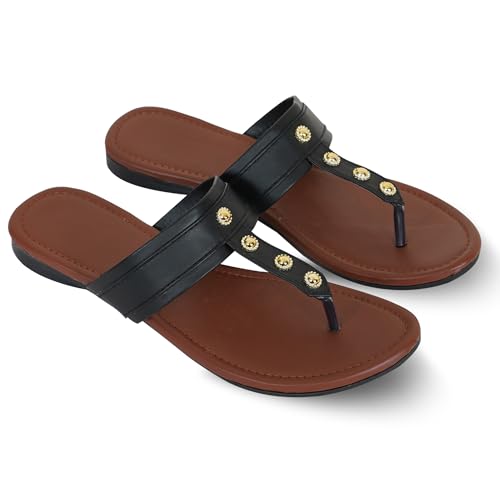 Image of Women's Slippers | Comfortable Flat Chappals for Women with Bow Detail | Stylish Casual Chappals, Trendy Summer Sandals, Comfortable Footwear for Daily Use
