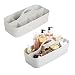 mDesign Plastic Portable Storage Organizer Caddy Tote - Divided Basket Bin, Handle for Bathroom, Dorm Room - Holds Hand Soap, Body Wash, Shampoo, Conditioner, Lotion - Extra Large, 2 Pack - Light Gray