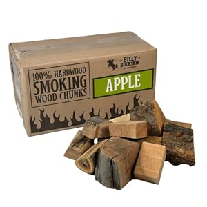 Apple Smoking Wood Chunks by Billy Buckskin Co. | All-Natural BBQ Wood Chunks | Delicious Smokey Fruity Flavor | 4 lb Box of Wood Chunks