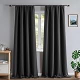 Picture of Veloraft Blackout Curtains 108 Inch Length 2 Panels Set, Black Out Curtains for Living Room Bedroom, Thermal Insulated Rod Pocket Room Darkening Drapes for Windows (52W × 108L inch, Dark Grey)