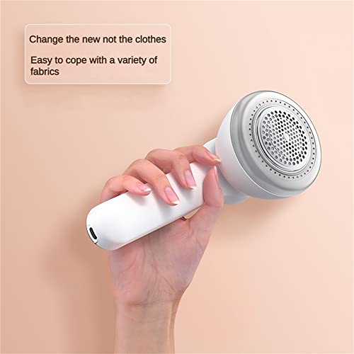 Fabric Shaver, Electric lint Remover, White, no Batteries Required. Comes with Two Additional six-Blade Blades.