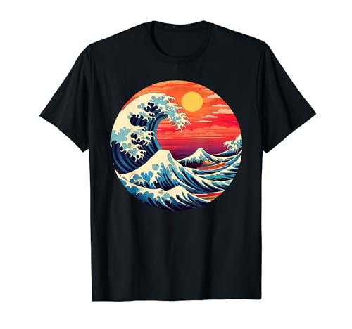 Great Art Aesthetic Tsunami boys Wave off Kanagawa Japanese Camiseta