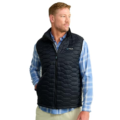 HUK Mens Scale Vest, DWR Insulated Performance Fishing...