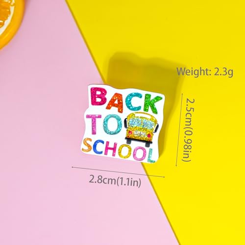 Image of Colorful Teacher Pin Glitter Graduation Lapel Brooch Pins Cute Teacher Appreciation Gifts for Clothes Backpacks Hats Accessories