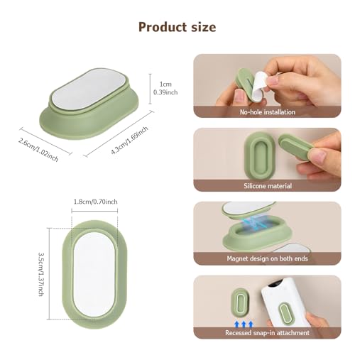 magnetic remote control holder wall mount - 4 pcs no drill self-adhesive organizer for air conditioner amp tv remotes storage caddy for televisions backside - multicolor