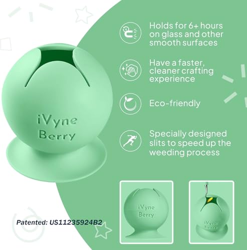 image for iVyne Berry Suctioned Vinyl Weeding Scrap Collector & Holder for Weedi