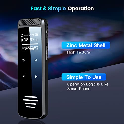 Upgraded 64Gb Voice Recorder With Playback, Metal Case Portable Digital Audio Recording Device For Lectures Meetings,Small Tape Recording Pen With Line In | Password | Support Tf Expansion #TOP2