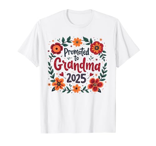 Regalos florales para nueva abuela 2025 para mujer Camiseta