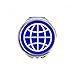 Earth Blue Square Warning Mark Hand Compact Mirror Round Portable Pocket Glass