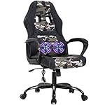 Racing-Style Gaming Chair Ergonomic Office Chair PU Leather Swivel Chair with Massage Function, Adjustable Lumbar Support, and Headrest (Camo)