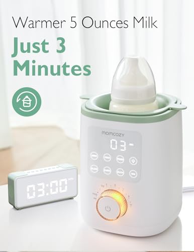 Image of Momcozy Nutri Bottle Warmer & Momcozy Bottle Brush Kit Green