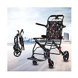 Manueller Rollstuhl für Behinderte und ältere Menschen, Rollstuhl aus Aluminiumlegierung, leichter, zusammenklappbarer Mobilitätsroller-Trolley, geeignet für unbequeme Sportreisen