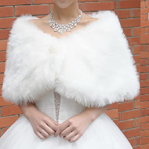 Bolero de pele sintética, xale, estola de pele sintética, para mulheres e meninas