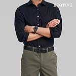 XZQTIVE TSA Belt For Men Metal Free Dress Belts Hypoallergenic Leather Belt With Black Buckle Nickle Free - Image 2