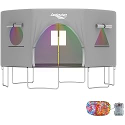 Gardenature 10FT/12FT/14FT Trampoline TentTent Only, Fit Round Trampolines, Shade Cover with LED Light, Outdoor Trampolien Accessories, Anti-Tear