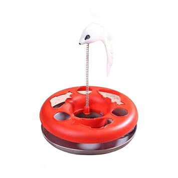 Shez Pet Planet Pvt. Ltd. Kitten Cat Circle with Ball and Catch The Mouse Motion to Exercises and Satisfy Cat Sprong Toy