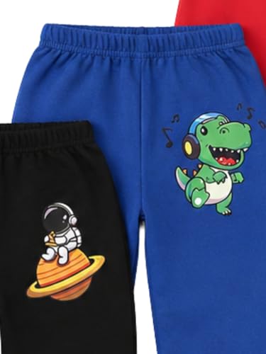 Image of superminis Unisex Cotton Pajama Pants for Boys & Girls Combo Pack | Kids & Baby Soft Sleepwear Pyjamas with Animal Cartoon Print | Toddler Breathable Nightwear Bottoms