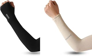 2 Pairs UV Sun Protection Arm Sleeves Summer Cooling Sleeves Ice Silk Arm Sleeves-B07