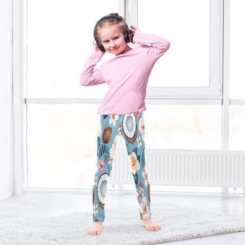 Bolaz Toddler Girls Leggings Printed Yoga Pants Leggings Magic Coconut Tropical Flowers for Kids4