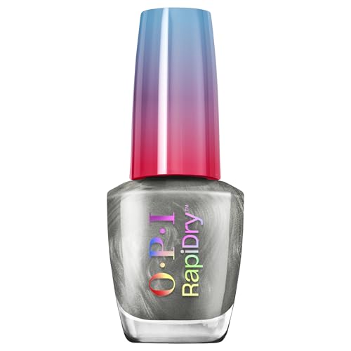 OPI RapiDry™ Quick-Dry Lack - A Silver of a Sec Metallic Silber Nagellack - Veganer, Wischfester & Schnell Trocknender Nagellack (9 ml)